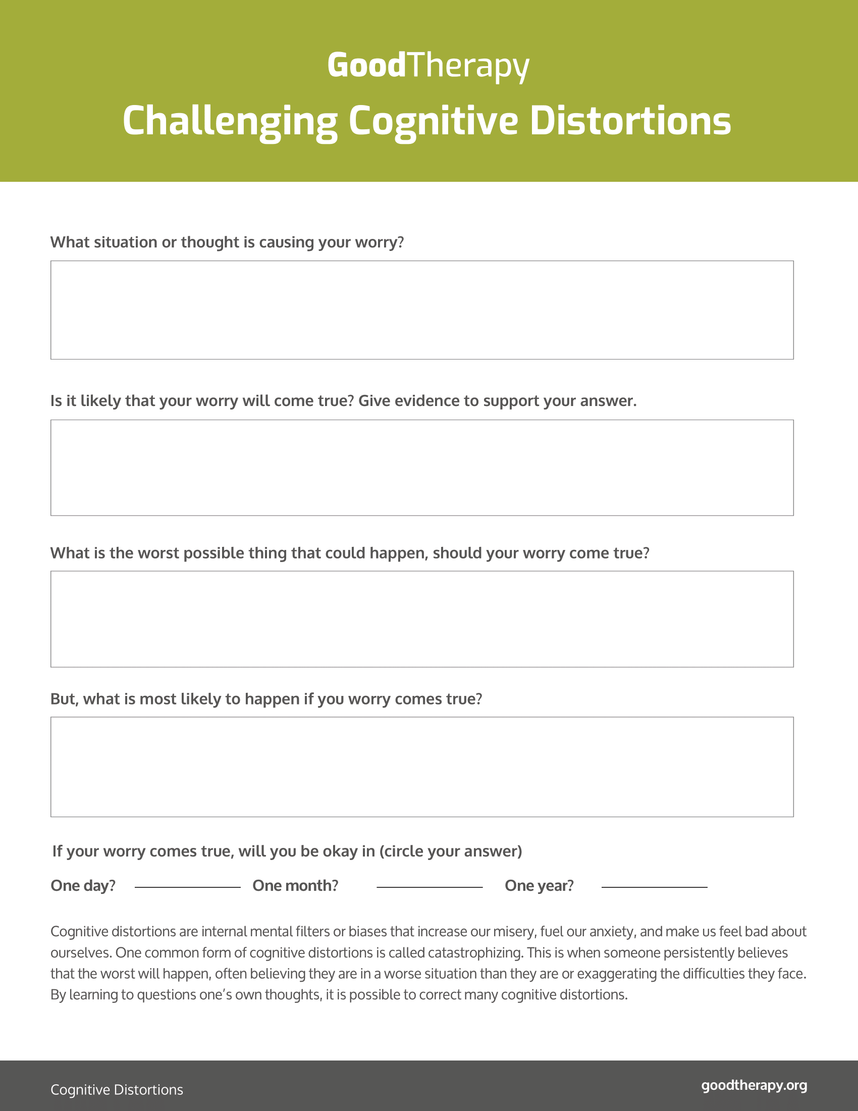  Cognitive Distortions