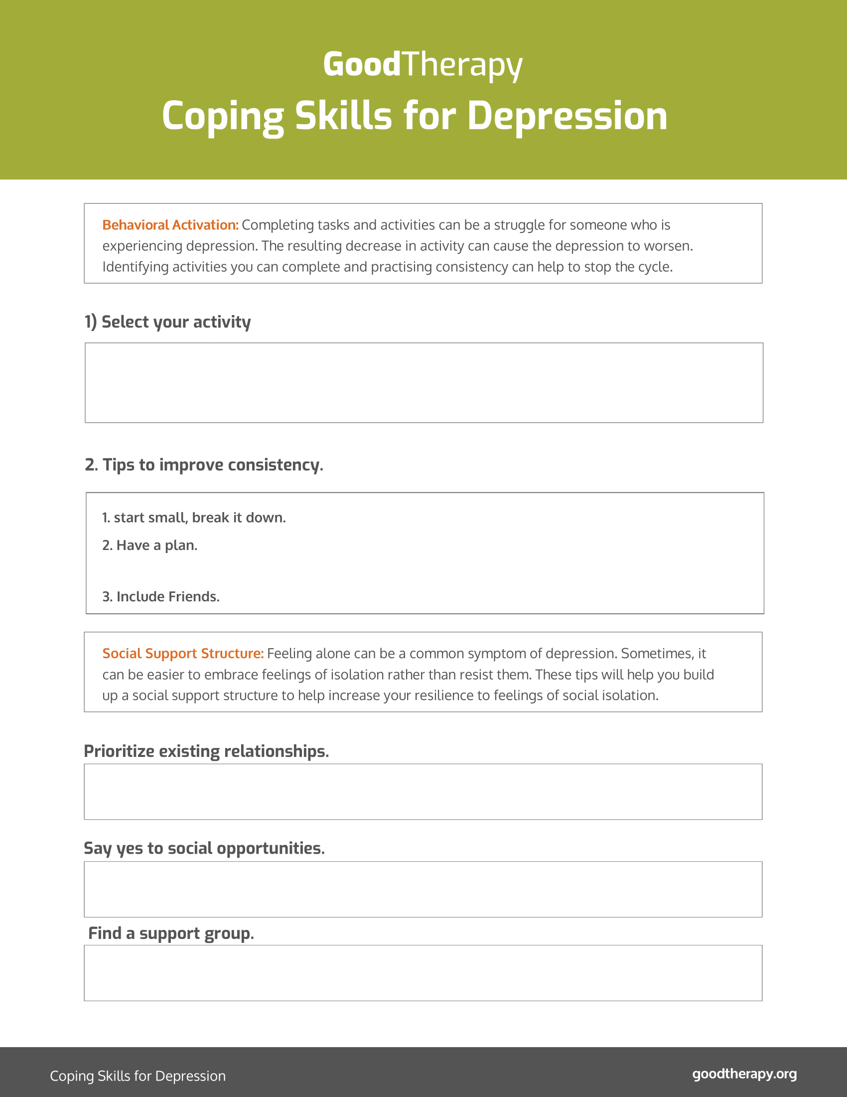  Coping Skills for Depression